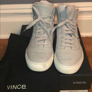 Vince Newman High Top Leather Sneakers - Size 7.5